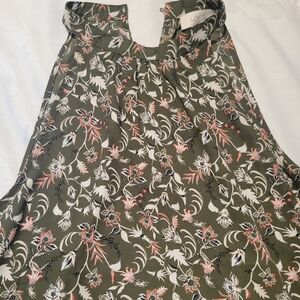 LOFT Olive Green Floral Halter Camisole